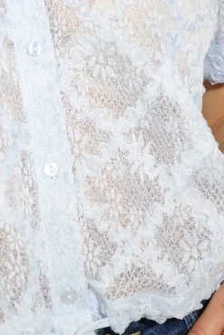 LolaLiza Transparant blouse met kant- Blouses En Hemden