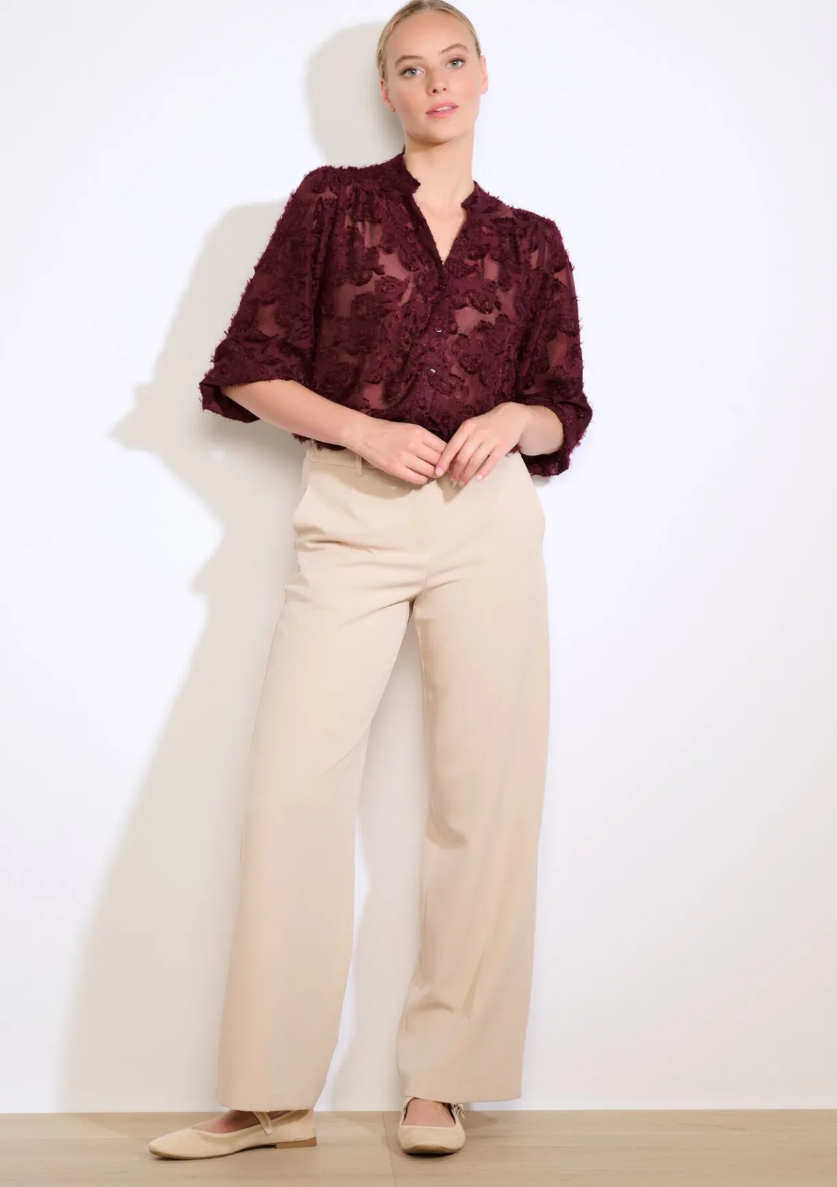 LolaLiza Transparant overhemd met structuur- Blouses En Hemden