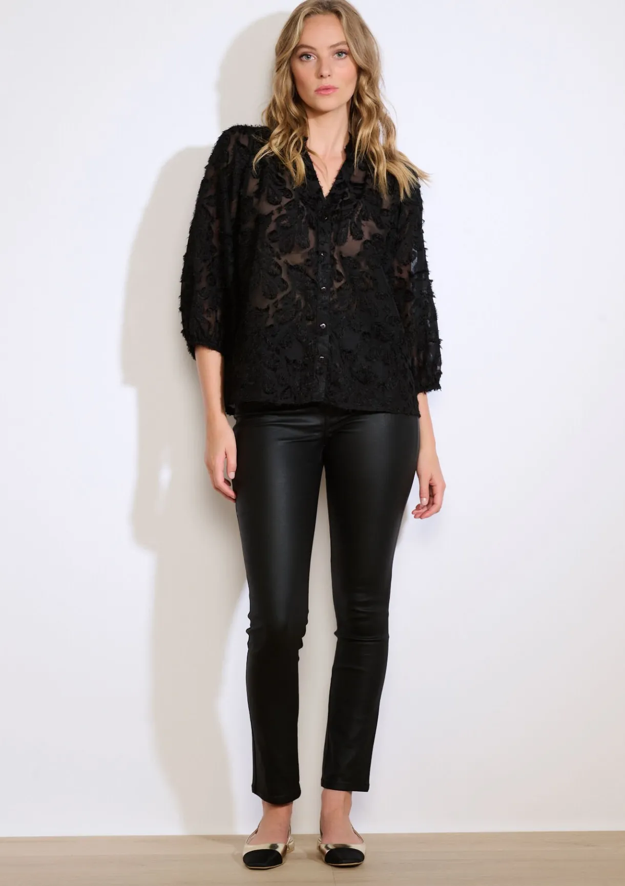 LolaLiza Transparant overhemd met structuur- Blouses En Hemden