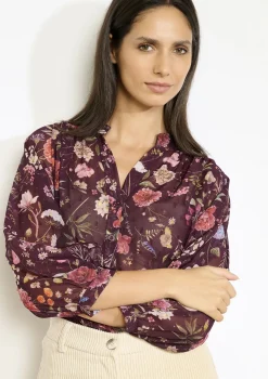 LolaLiza Transparante bloemenblouse- Blouses En Hemden