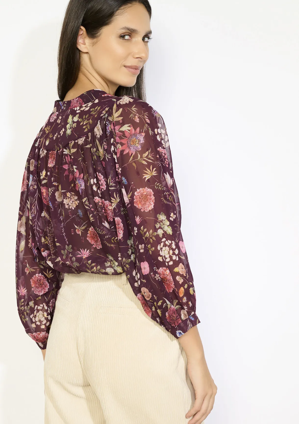 LolaLiza Transparante bloemenblouse- Blouses En Hemden