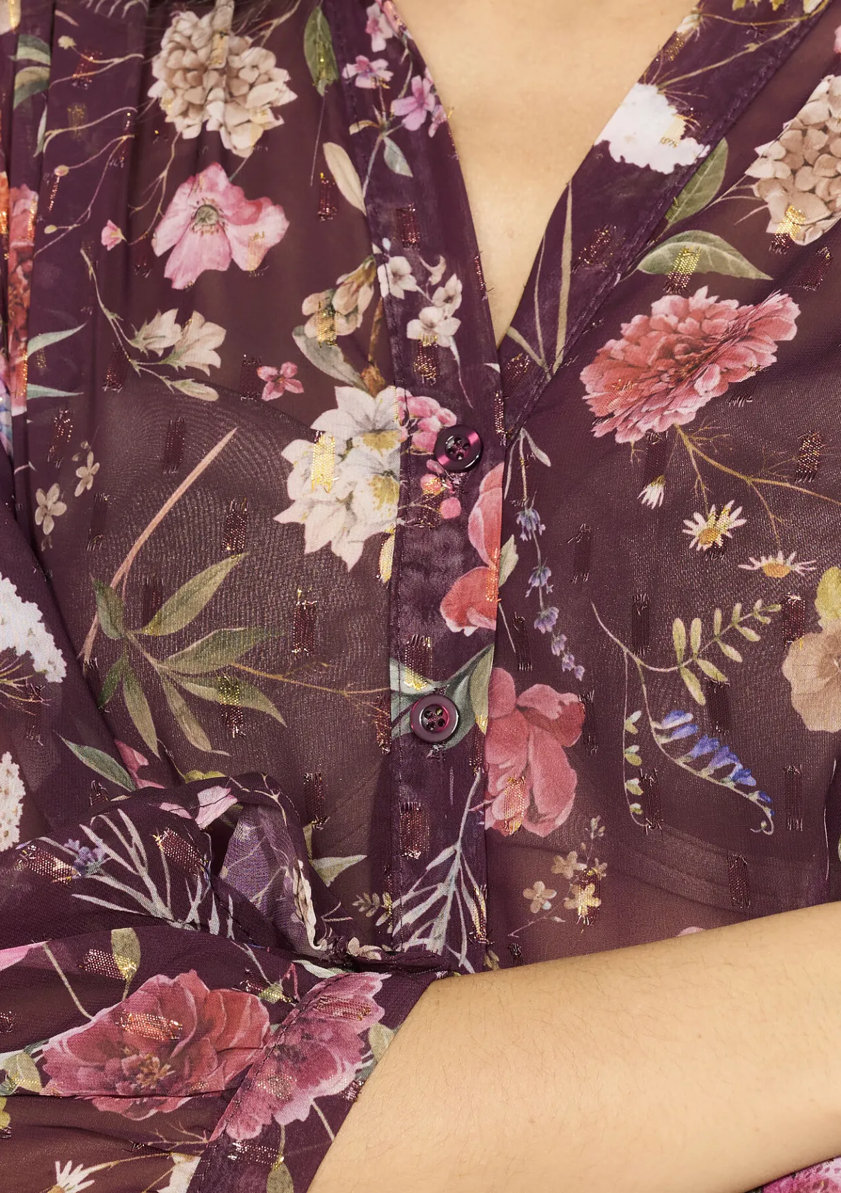 LolaLiza Transparante bloemenblouse- Blouses En Hemden