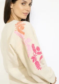 LolaLiza Trui met geborduurde mouwen- Truien En Cardigans