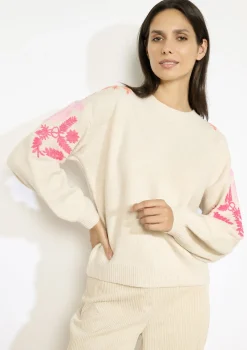 LolaLiza Trui met geborduurde mouwen- Truien En Cardigans