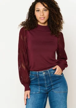 LolaLiza Trui met mesh mouwen- Truien En Cardigans