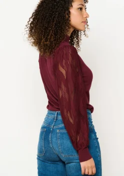 LolaLiza Trui met mesh mouwen- Truien En Cardigans