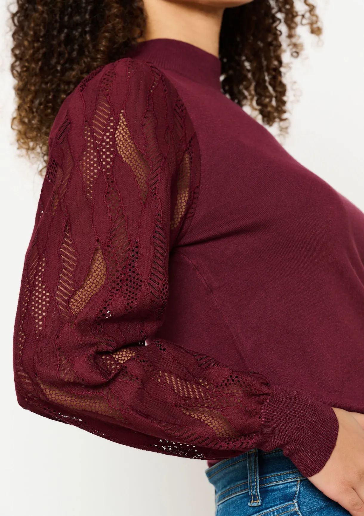 LolaLiza Trui met mesh mouwen- Truien En Cardigans