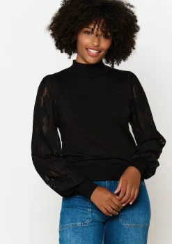 LolaLiza Trui met mesh mouwen- Truien En Cardigans