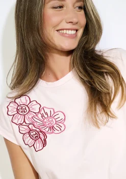 LolaLiza T-shirt met geborduurde bloemen- Tops En T-Shirts