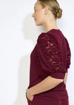 LolaLiza T-shirt met kanten pofmouwen- Tops En T-Shirts