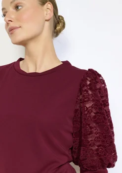 LolaLiza T-shirt met kanten pofmouwen- Tops En T-Shirts