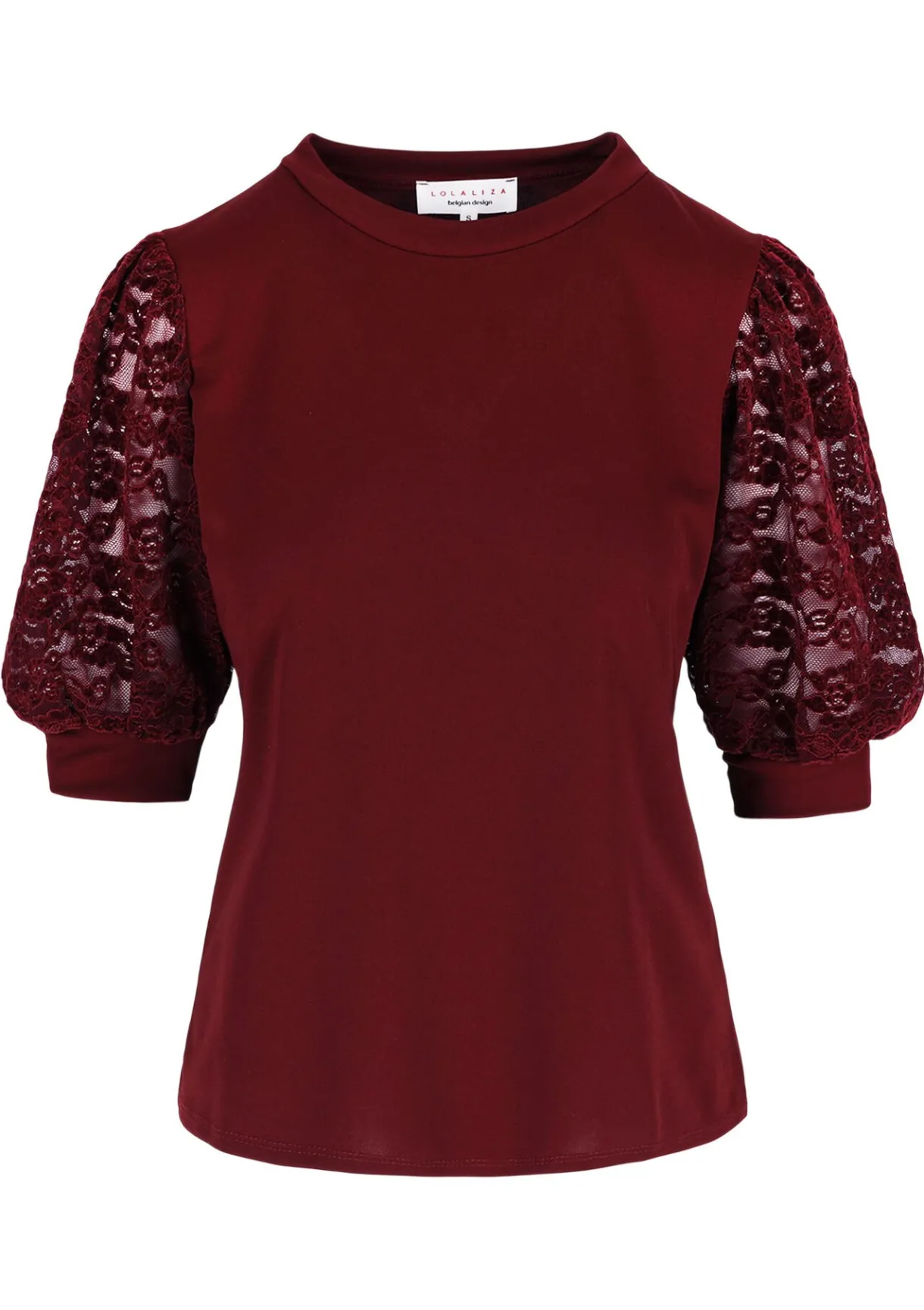 LolaLiza T-shirt met kanten pofmouwen- Tops En T-Shirts