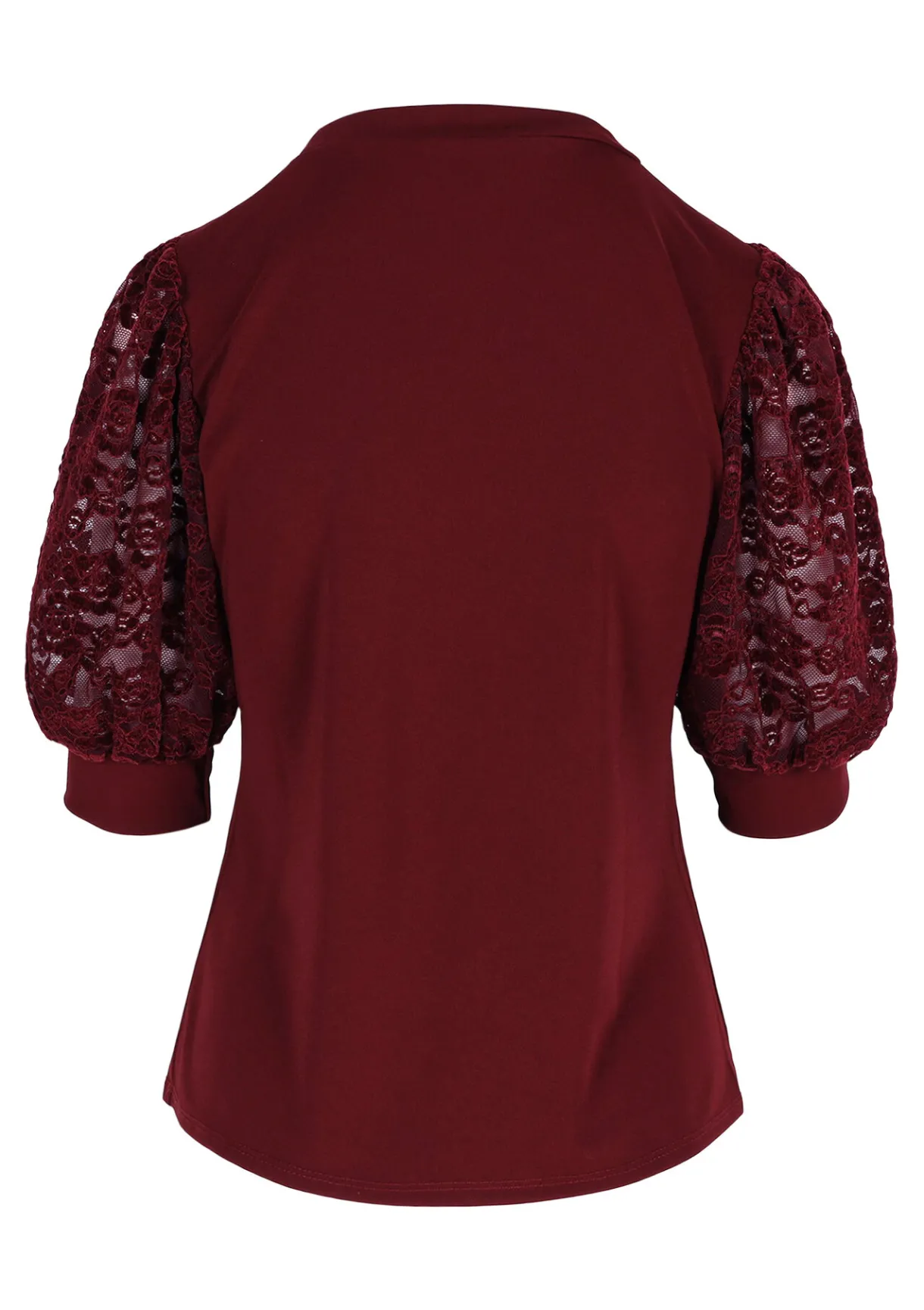 LolaLiza T-shirt met kanten pofmouwen- Tops En T-Shirts