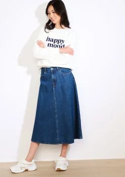 LolaLiza Uitlopende midi-jeansrok- Rokken