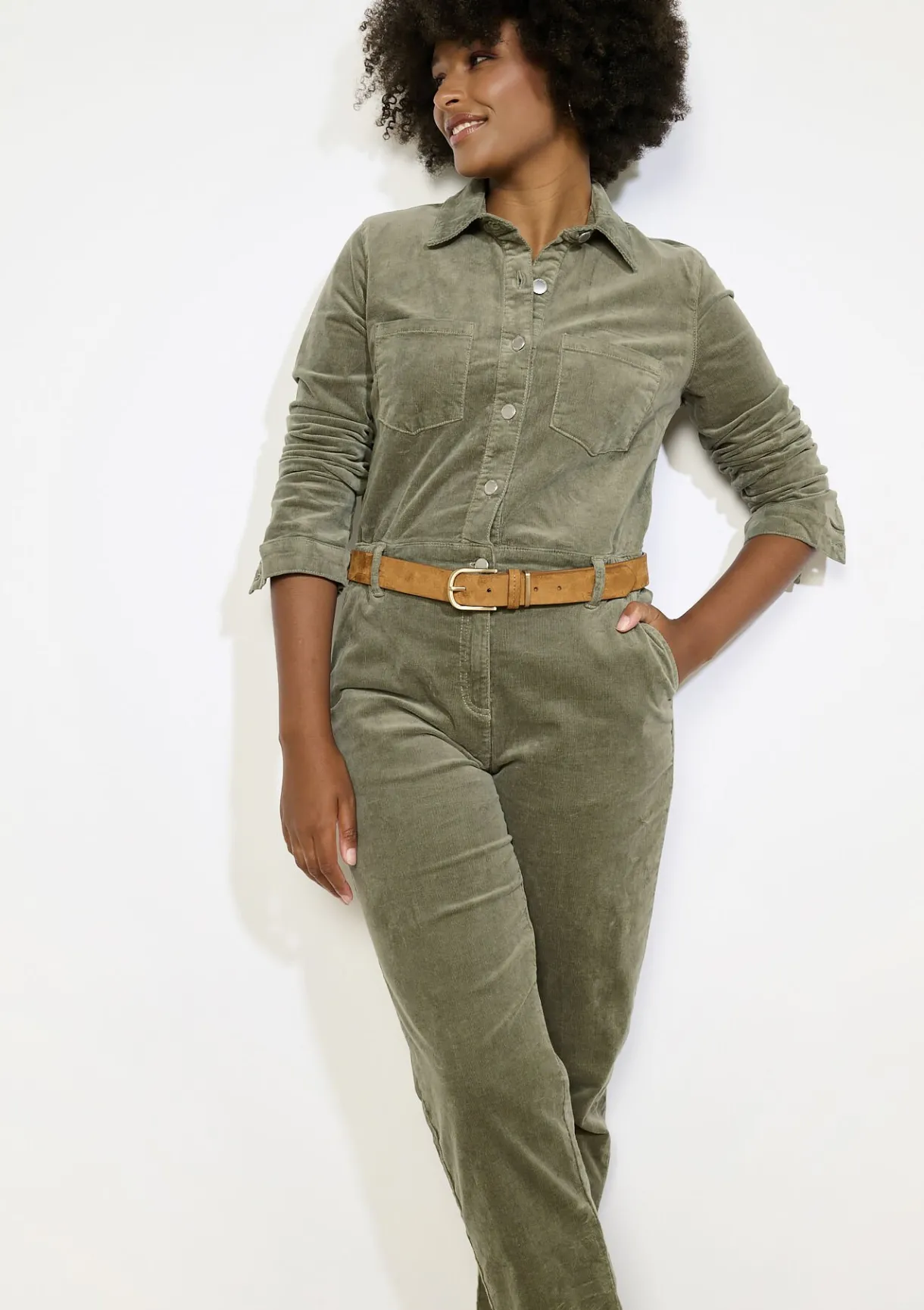 LolaLiza Velours jumpsuit met knopen- Jumpsuits