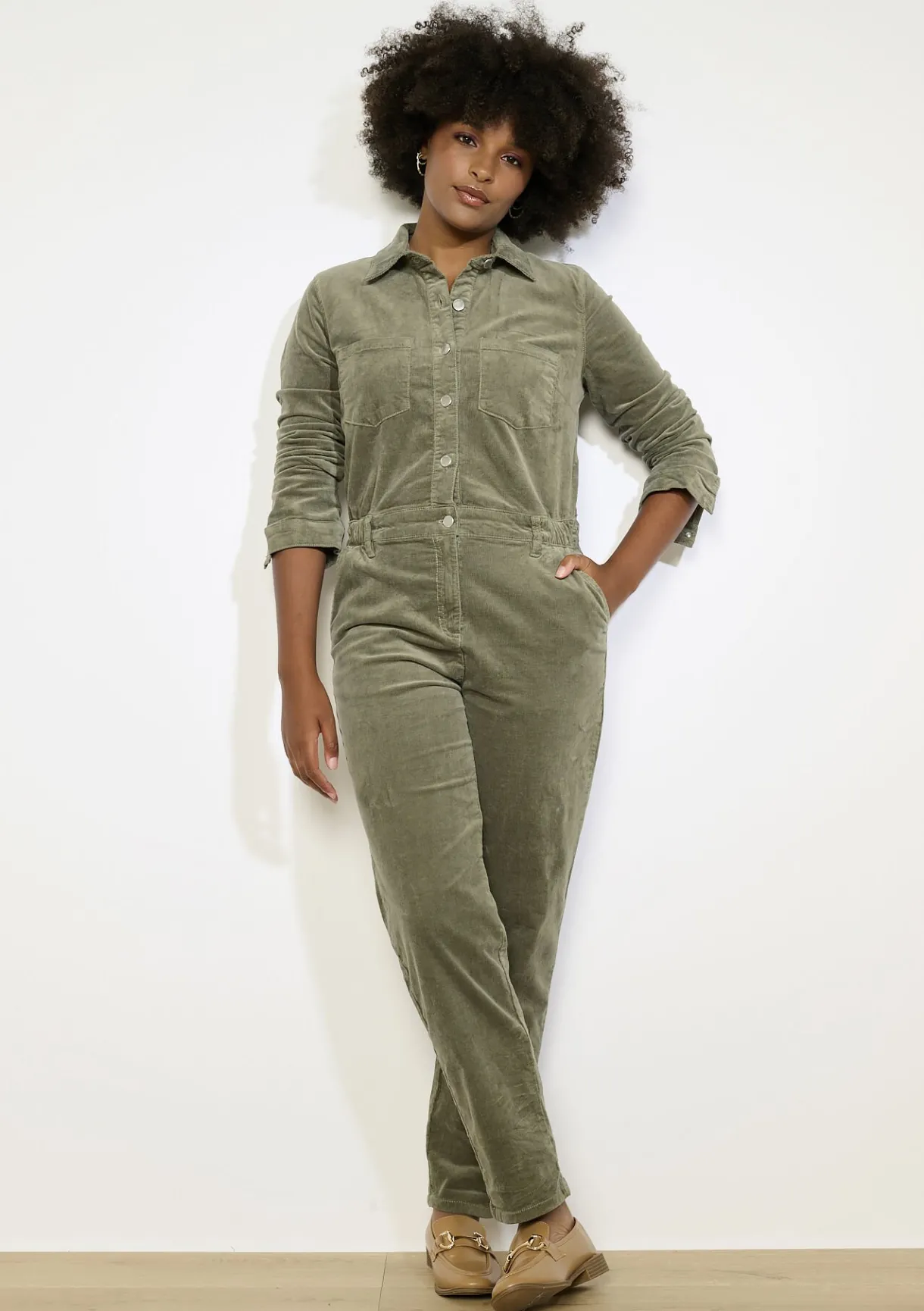 LolaLiza Velours jumpsuit met knopen- Jumpsuits