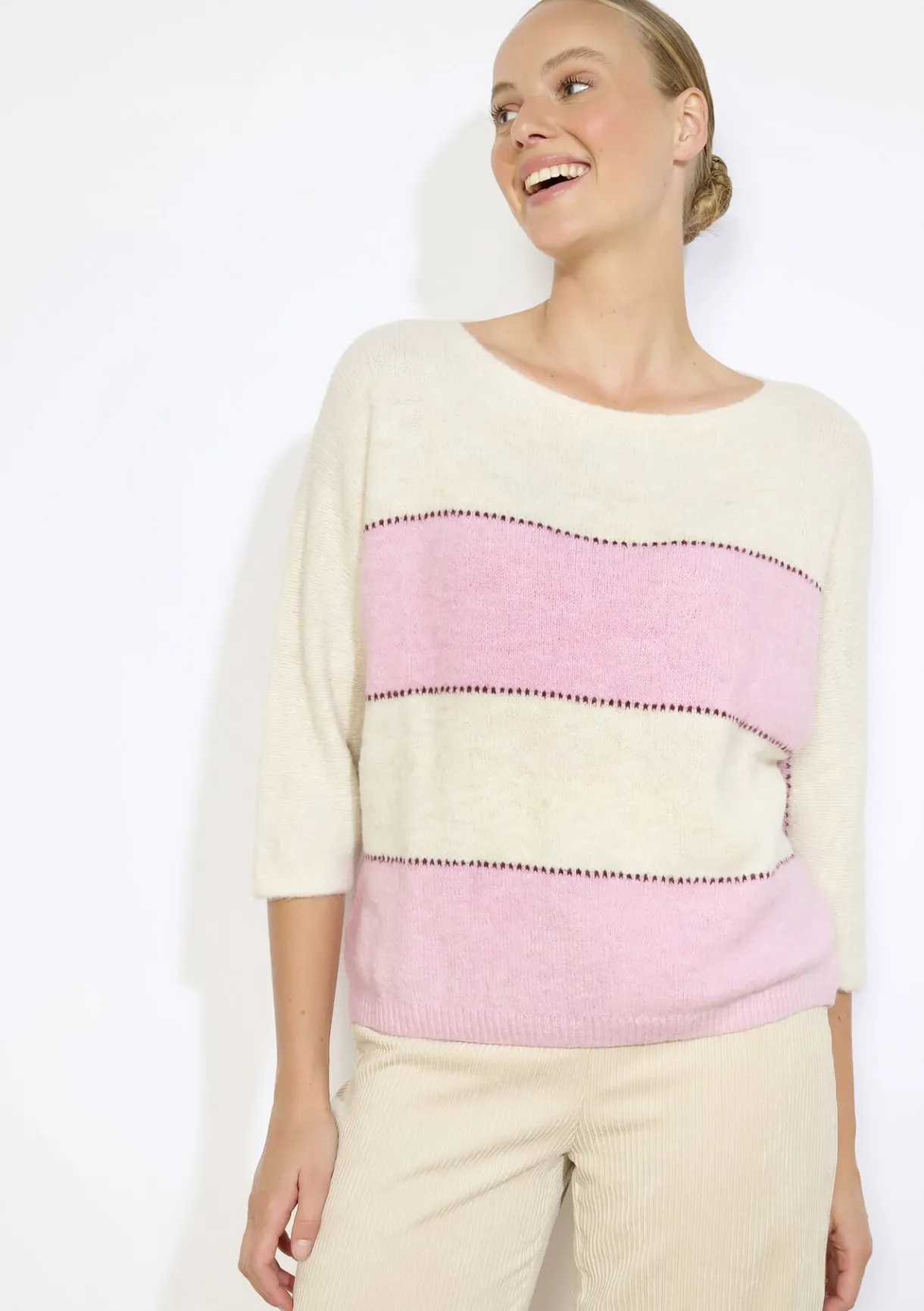 LolaLiza Vleermuismouwen gestreepte trui- Truien En Cardigans