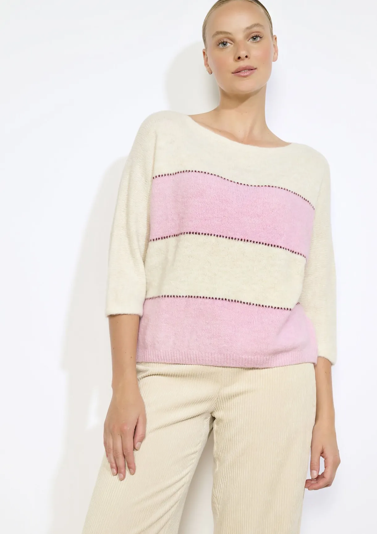 LolaLiza Vleermuismouwen gestreepte trui- Truien En Cardigans