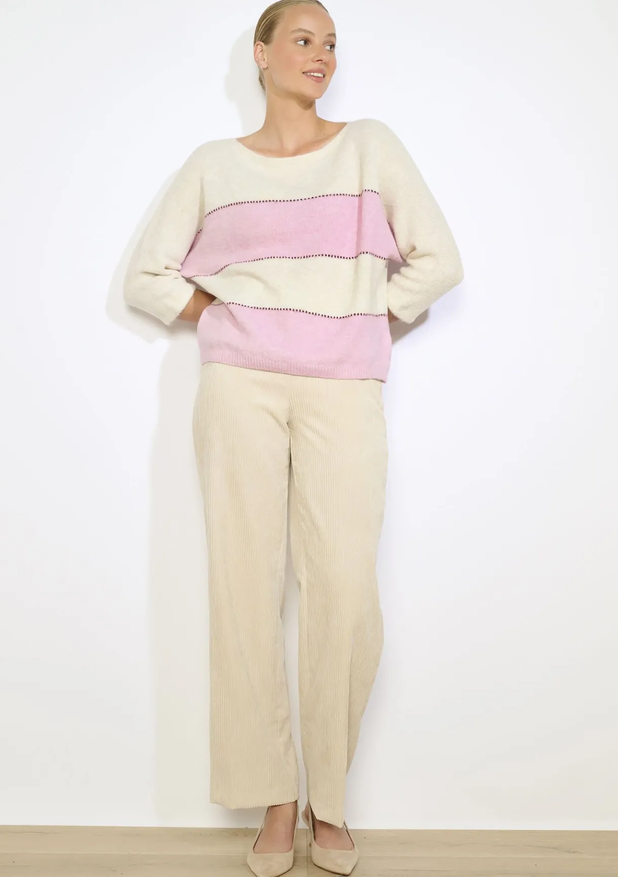 LolaLiza Vleermuismouwen gestreepte trui- Truien En Cardigans