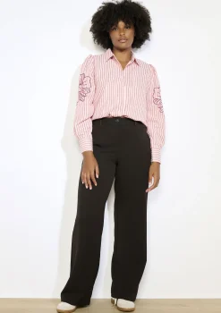 LolaLiza Wijde broek in twill- Broeken