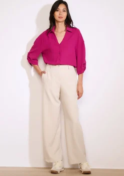 LolaLiza Wijde broek in twill- Broeken