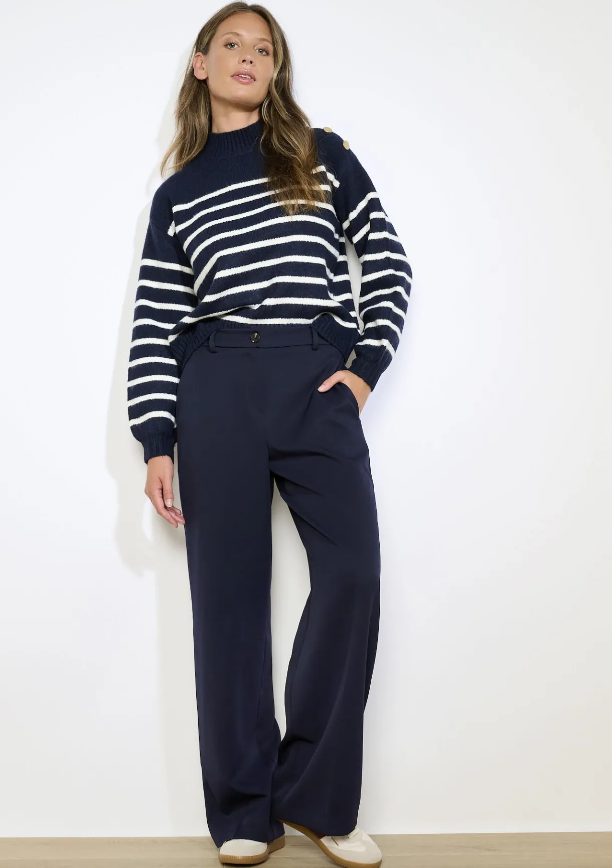 LolaLiza Wijde broek in twill- Broeken