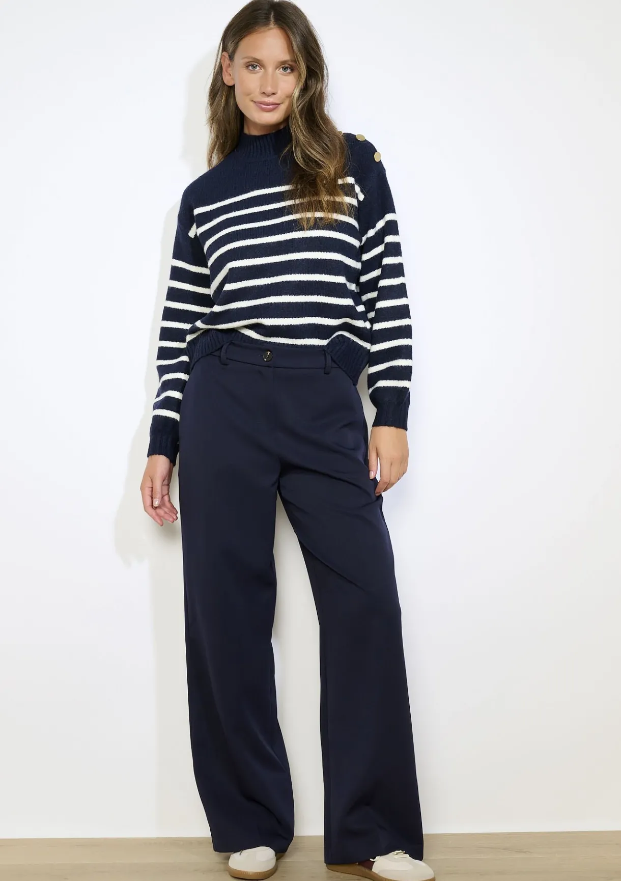 LolaLiza Wijde broek in twill- Broeken