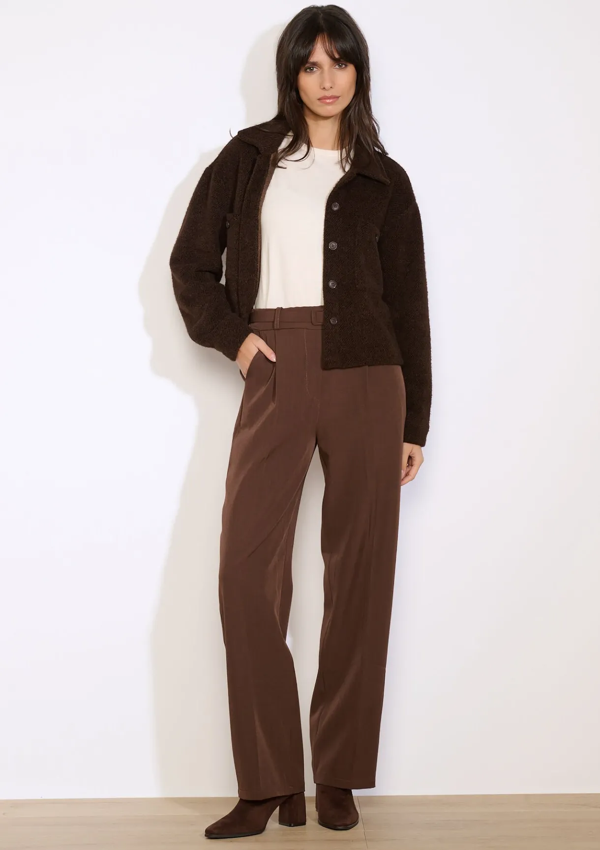 LolaLiza Wijde broek met ceintuur- Broeken