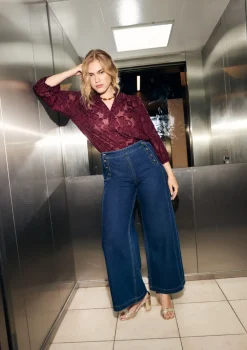 LolaLiza Wijde jeans met hoge taille- Jeans