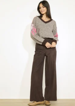 LolaLiza Wijde suèdine broek- Broeken