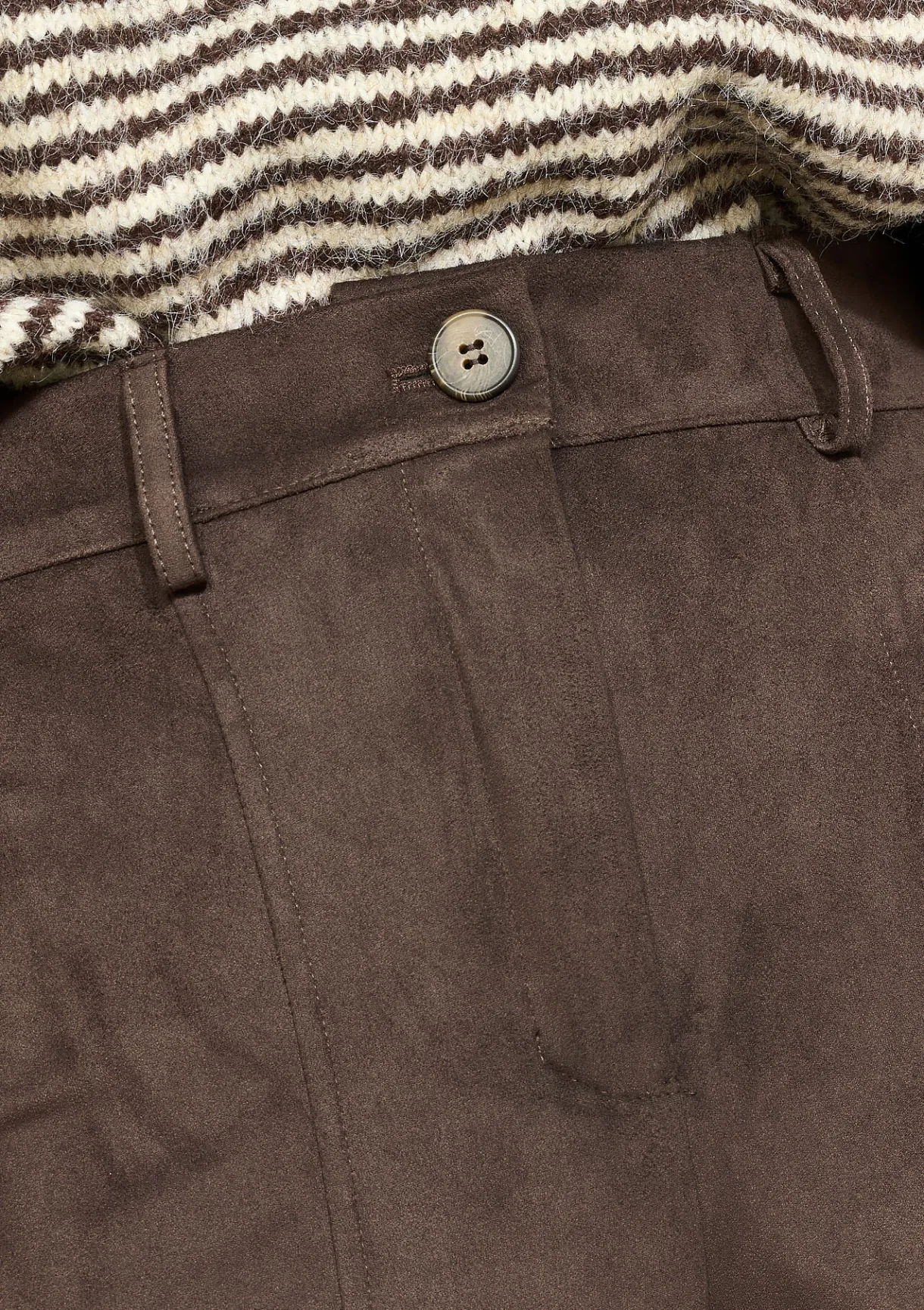 LolaLiza Wijde suèdine broek- Broeken