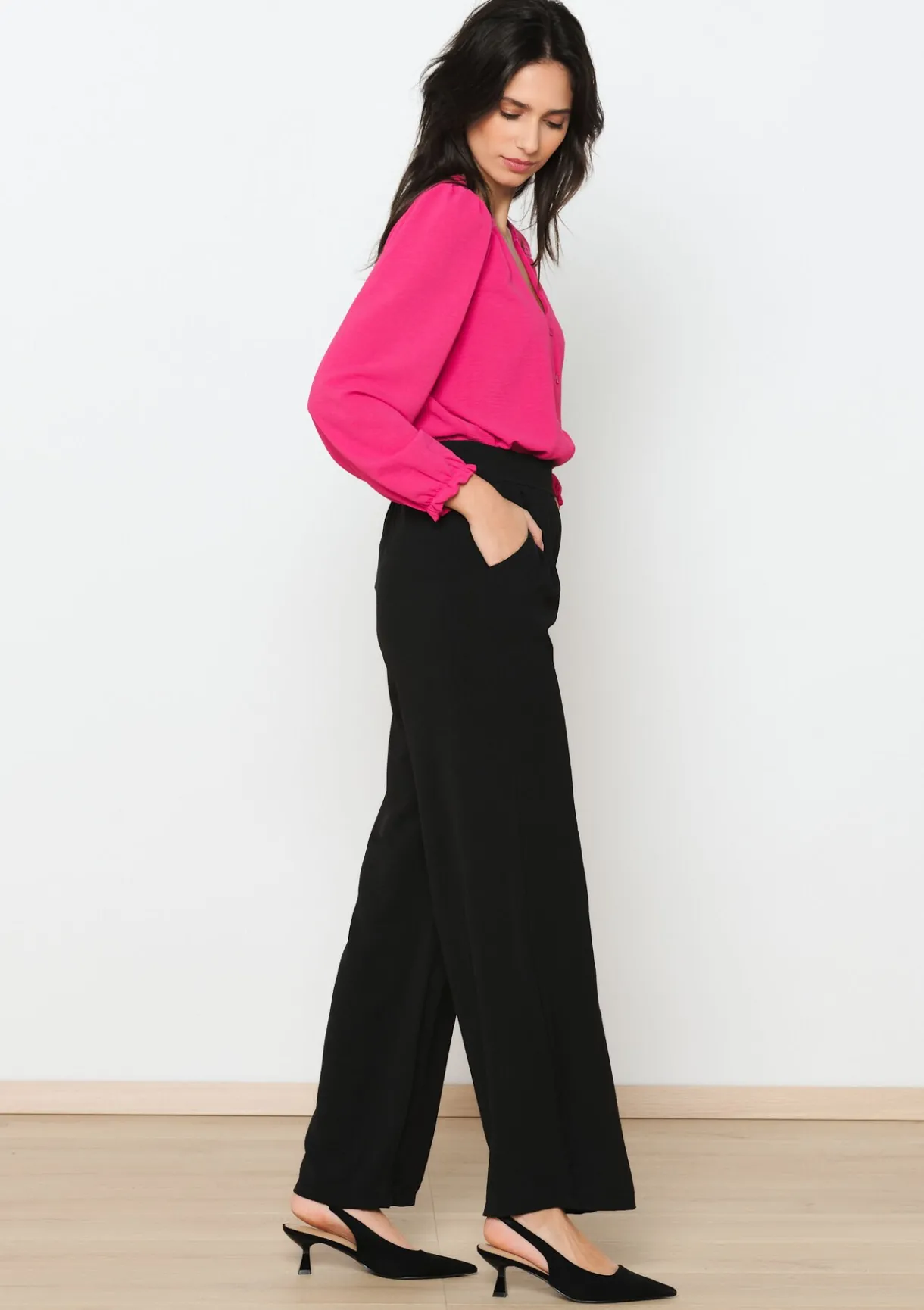 LolaLiza Wijde vloeiende broek- Broeken