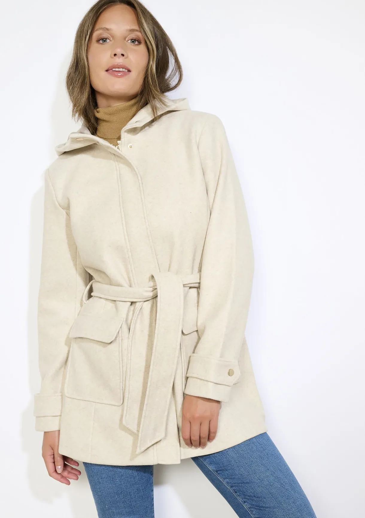 LolaLiza Wollen mantel met ceintuur- Mantels En Jassen