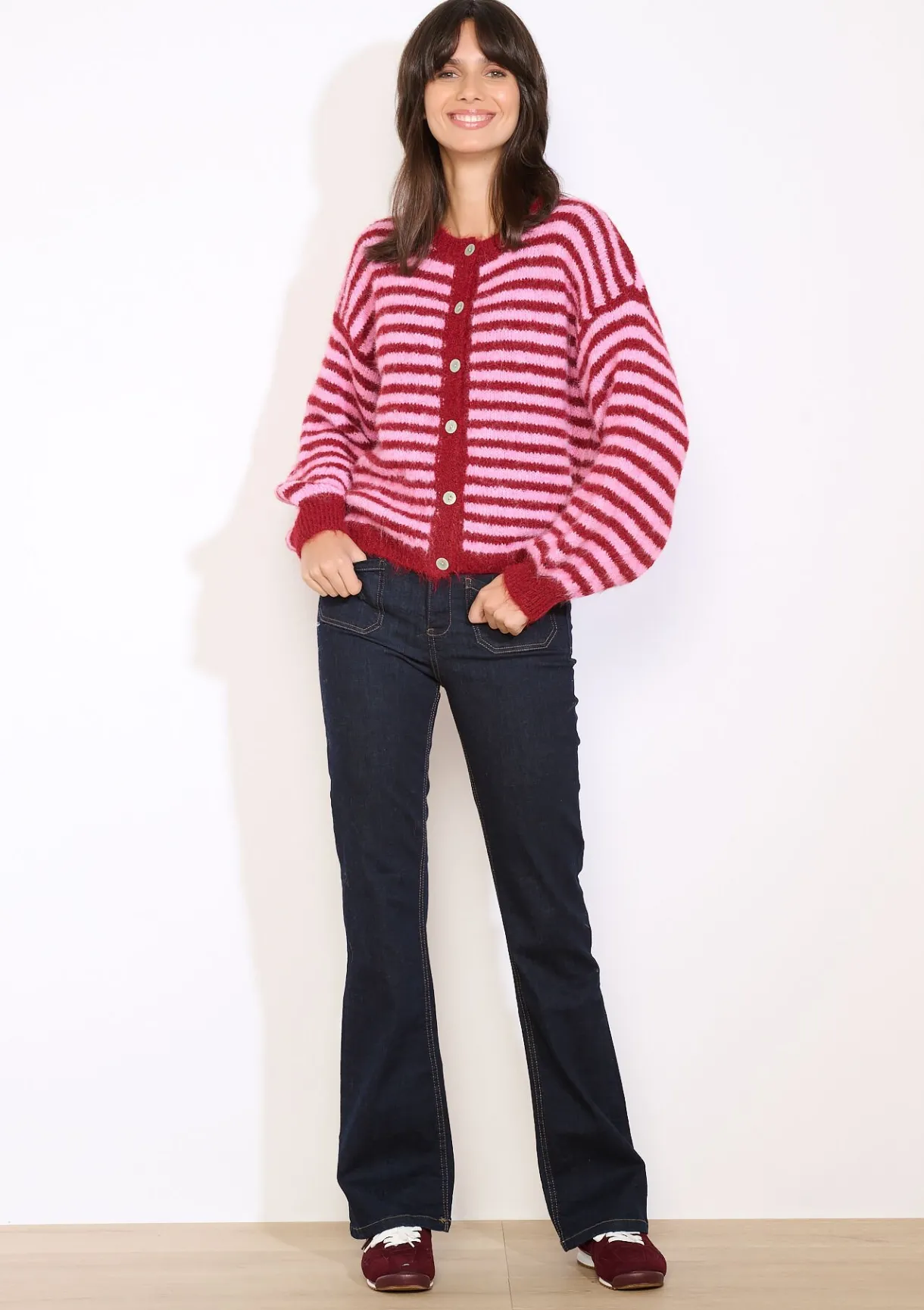 LolaLiza Zacht gestreept vest- Truien En Cardigans