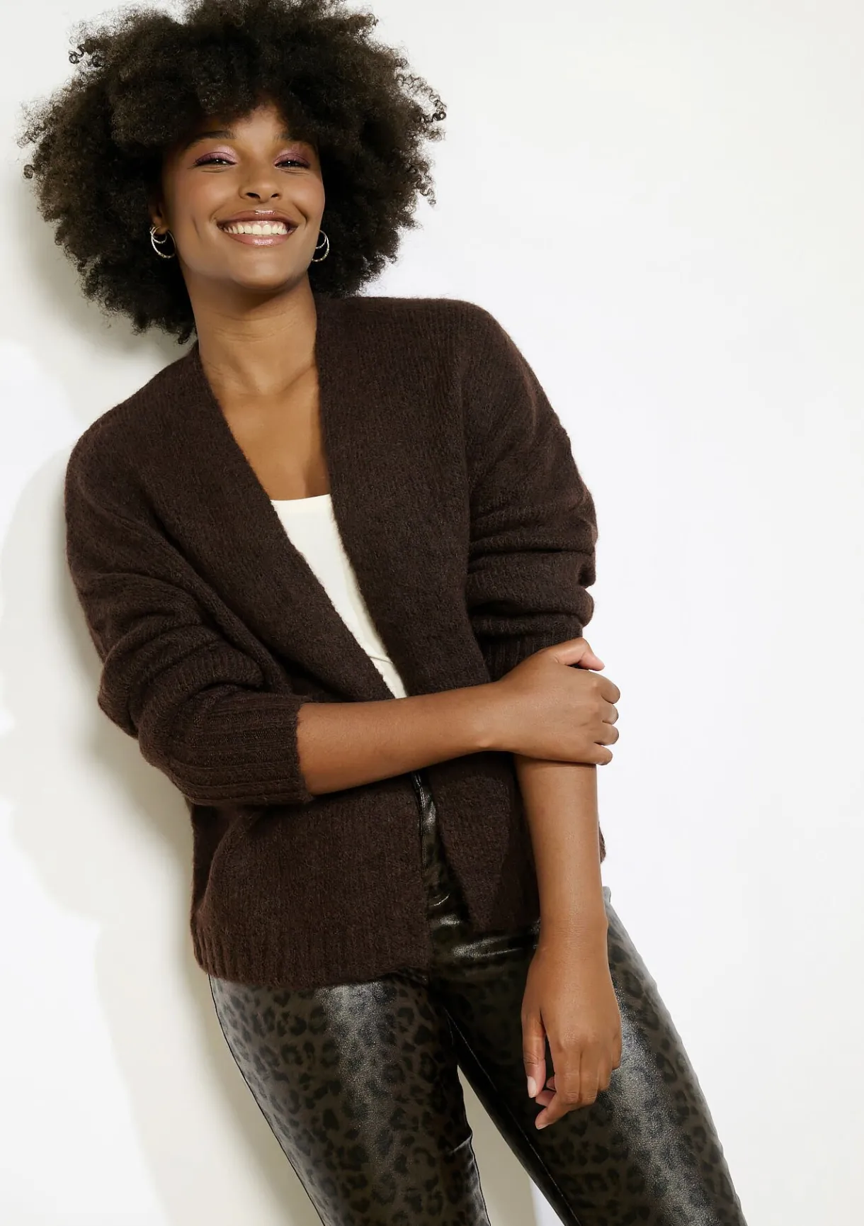 LolaLiza Zacht open gebreid vest- Truien En Cardigans