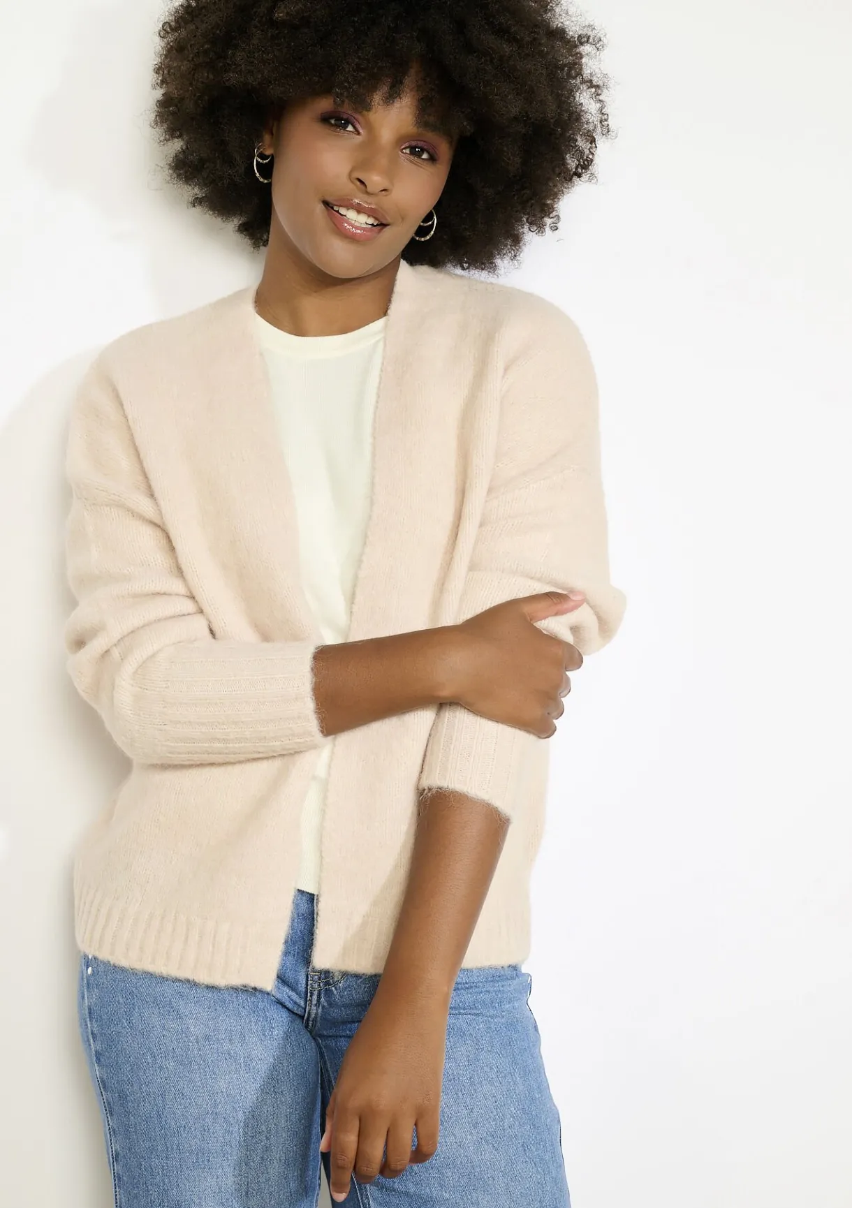 LolaLiza Zacht open gebreid vest- Truien En Cardigans