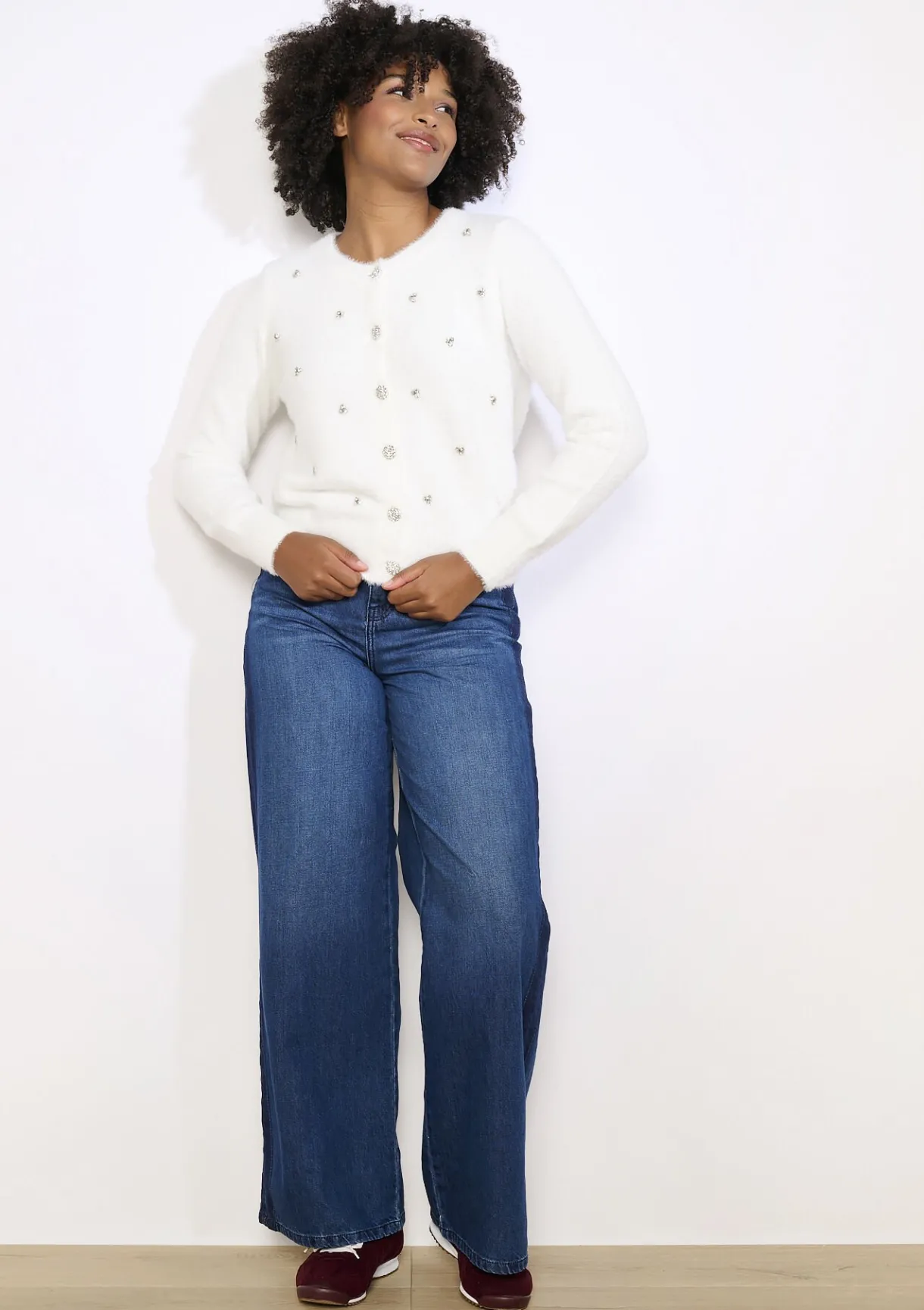 LolaLiza Zachte gebreide vest met accenten- Truien En Cardigans