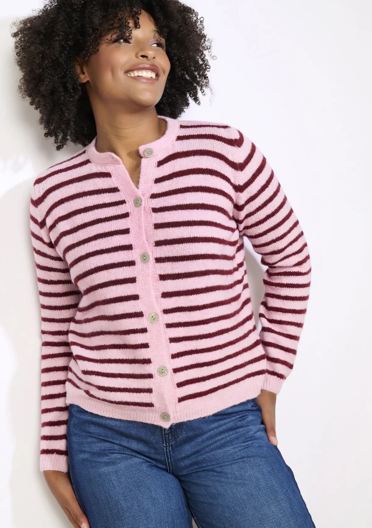 LolaLiza Zachte gestreepte cardigan- Truien En Cardigans