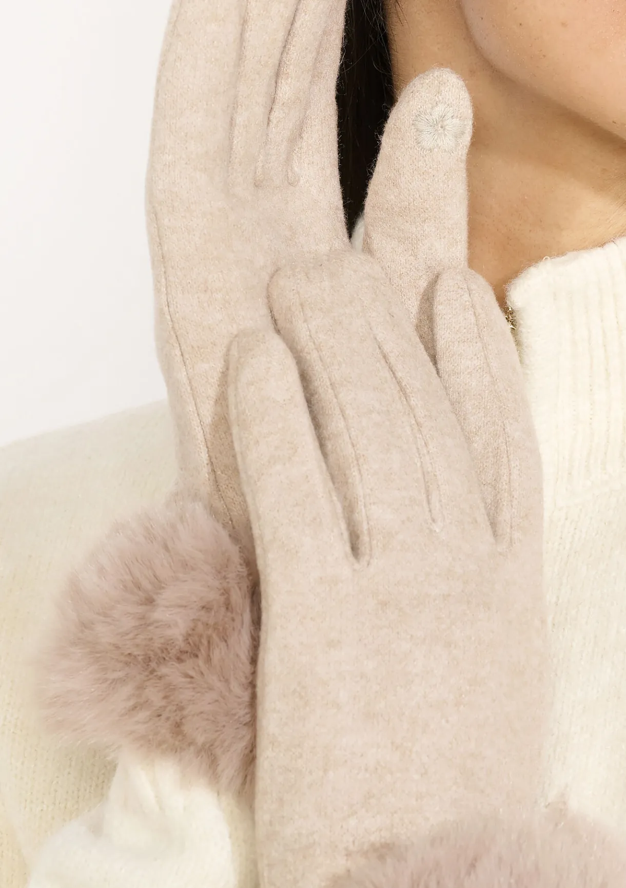 LolaLiza Zachte handschoenen met imitatiebont- Accessoires