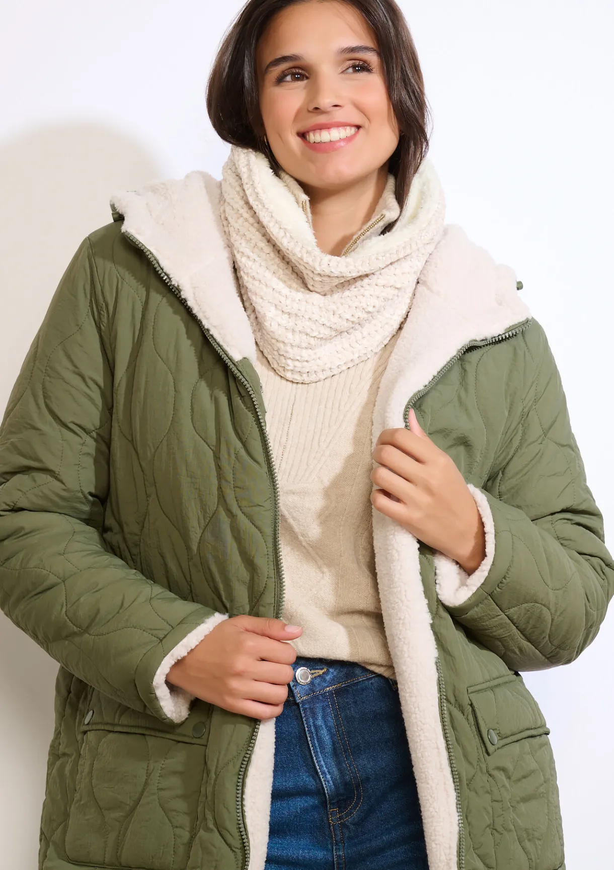 LolaLiza Zachte ronde sjaal met structuur- Accessoires