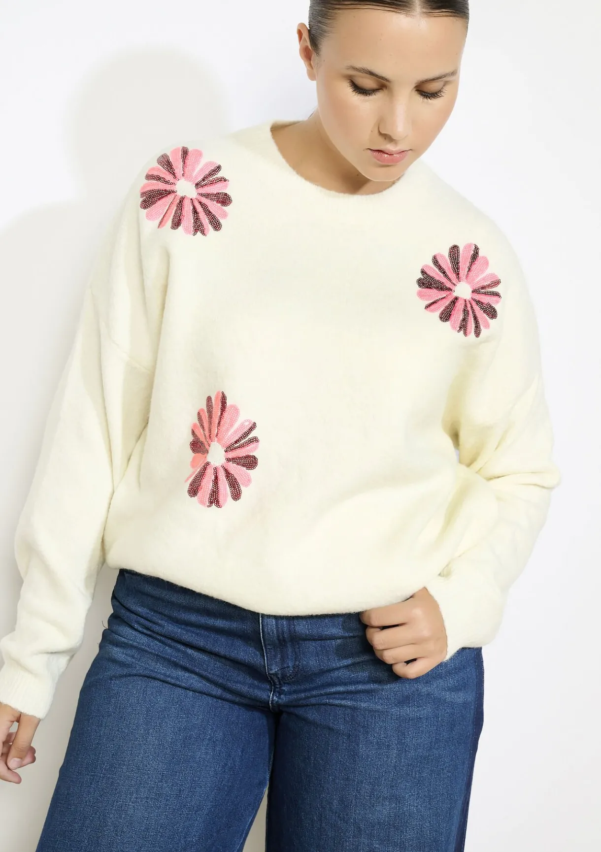 LolaLiza Zachte trui met bloemen- Truien En Cardigans