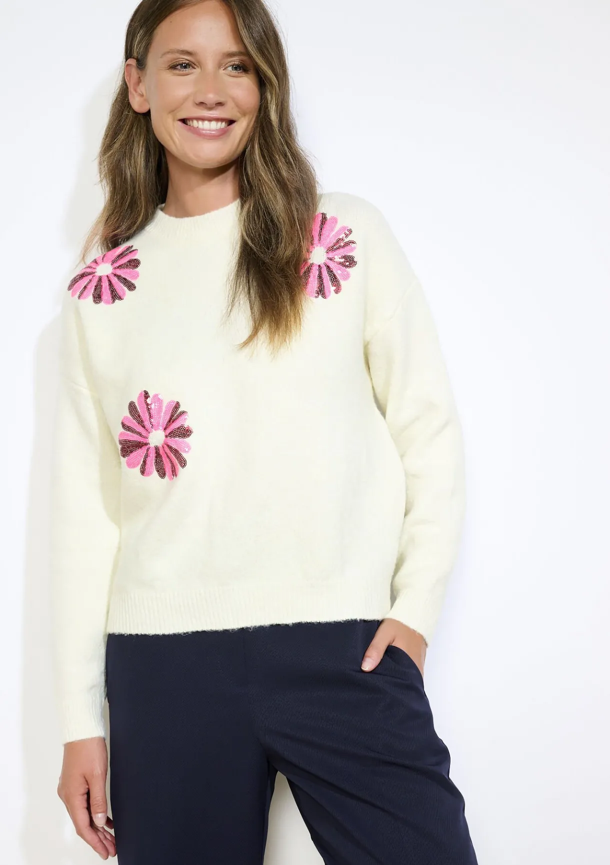 LolaLiza Zachte trui met bloemen- Truien En Cardigans