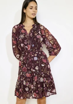 LolaLiza Zwierige bloemenjurk met ceintuur- Jurken