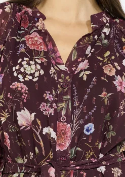 LolaLiza Zwierige bloemenjurk met ceintuur- Jurken