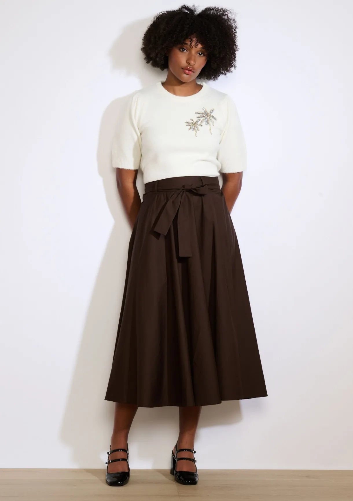 LolaLiza Zwierige midi rok met ceintuur- Rokken